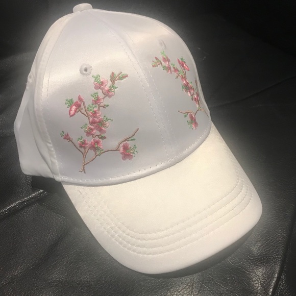 Satin Cherry Blossom Baseball Cap - Picture 2 of 4